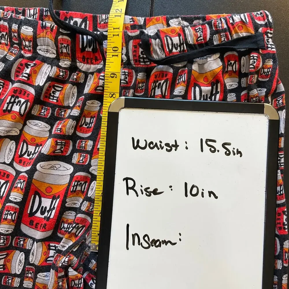 The Simpsons Duff Beer Mens M Pajama Pants Lounge All Over Print